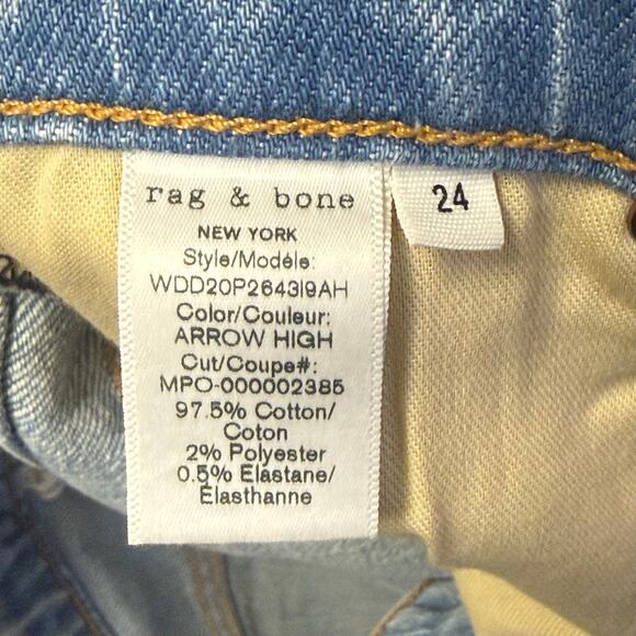 Rag & Bone Dre Low-Rise Light Wash Slim Boyfriend Jeans in Arrow Highway Size 24 - Picture 11 of 13